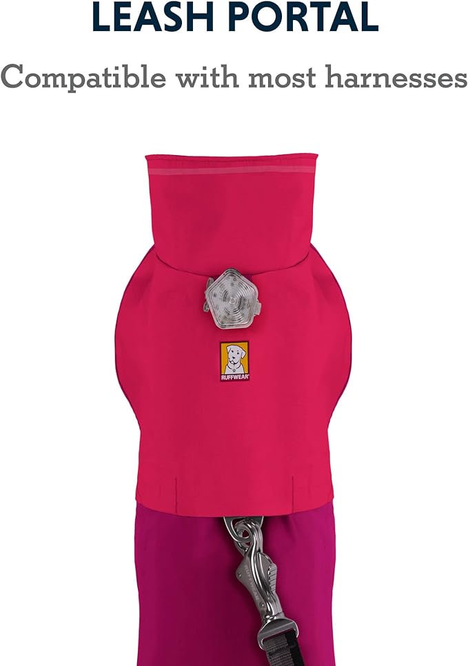 Ruffwear, Sun Shower Dog Raincoat, All-Weather Jacket, Waterproof, Windproof & Lightweight, Hibiscus Pink, XX-Small