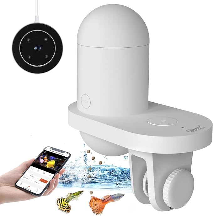 hygger Automatic Fish Feeder for Aquarium, WiFi Intelligent Fish Food Dispenser with APP, Visual Fish Food Vacation Feeder with 2K HD Camera, Timer Auto Fish Feeder for Fish Tanks, Aquariums & Pond