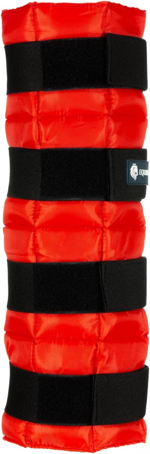 Equinavia Cool Relief Therapy Ice Boots Leg Wraps Pair for Horses, Gel Pack with Adjustable Straps | 16.5" x 15.5" with Storage Bag - Red - One Size