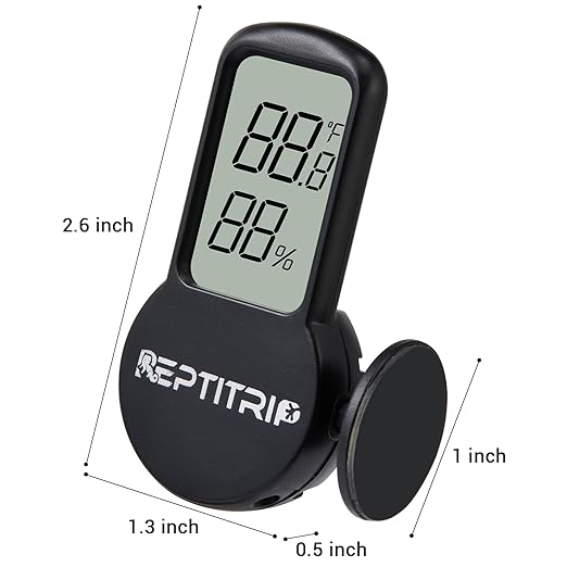 Reptile Thermometer, Hygrometer for Reptile Tank, Hygrometer Thermometer with Digital LCD Display, Support for Fahrenheit and Celsius, with Two Batteries