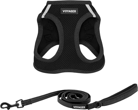 Voyager Step-In Air Dog Harness - All Weather Mesh Step in Vest Harness for Small and Medium Dogs by Best Pet Supplies - Black, XL