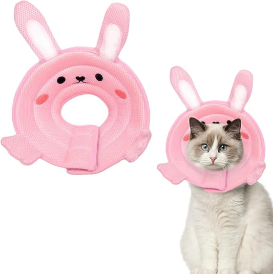 Cat Cone After Surgery, Breathable Cat Cone Collar Soft, Adjustable Cat Recovery Collar to Stop Licking, Protective Pet Elizabethan Collar for Cat Kitten