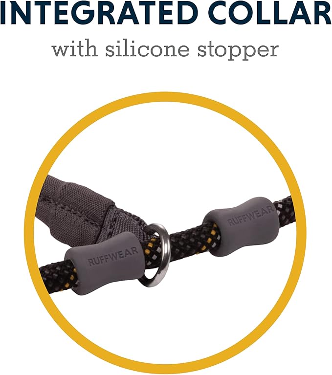 Ruffwear, Just-a-Cinch Dog Leash, 2-in-1 Lead Collar Combination, Obsidian Black