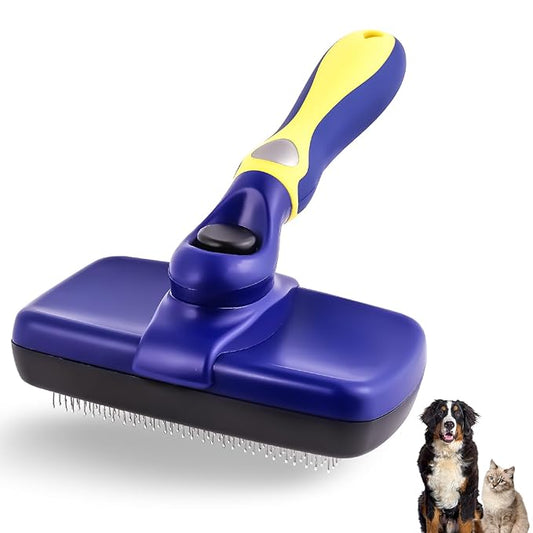 Pet Grooming Brush, Double Sided Undercoat Rake for Dogs & Cats, Professional Deshedding Brush and Dematting Tool, Safe and Effective Removing Knots, Mats, Tangles,and Flying Hair