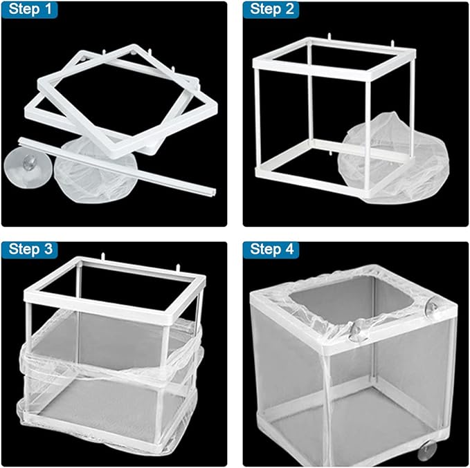 2 Pack Aquarium Fish Breeder Box, Fish Isolation Box, Hatching Box, Juvenile Fish Spawning Incubator, Water Isolation Net Hatchery with Incubator Mesh and 10 Suction Cup(Small Size,Big Size)