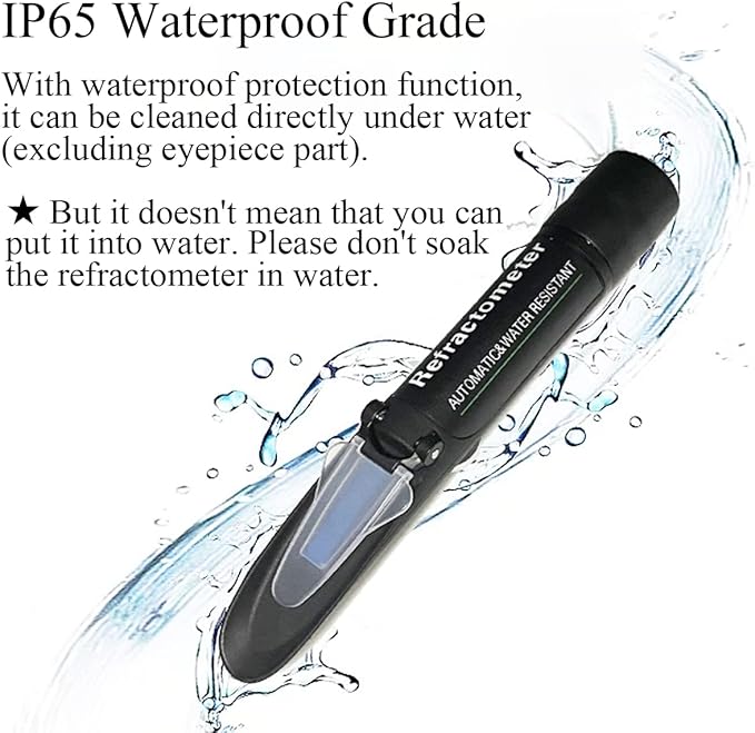 Professional Refractometer Saltwater Aquarium,High Accuracy Salinity Tester for Saltwater Aquarium, Marine Monitoring,Fish Tank 0-100 PPT with Automatic Temperature Compensation (ATC)