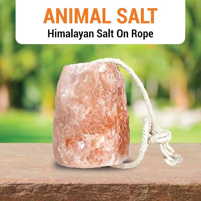 Himalayan Pink Salt 28LB, Salt Licks for Animals Licking Block for Horses, Cows, Deer, and Other Livestock - Rope Included 3.5Lbs Each (8 Qty)