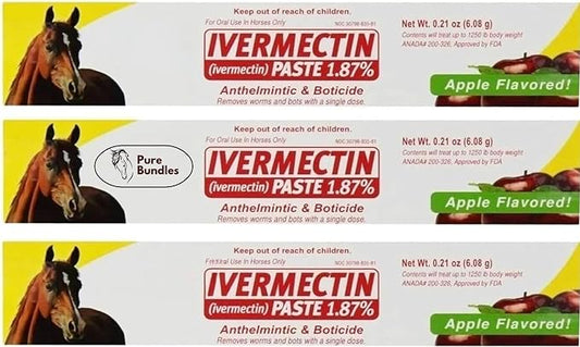 Ivermectin Horse Wormer Paste - 6.08 Grams (3 Pack) + Sticker Included