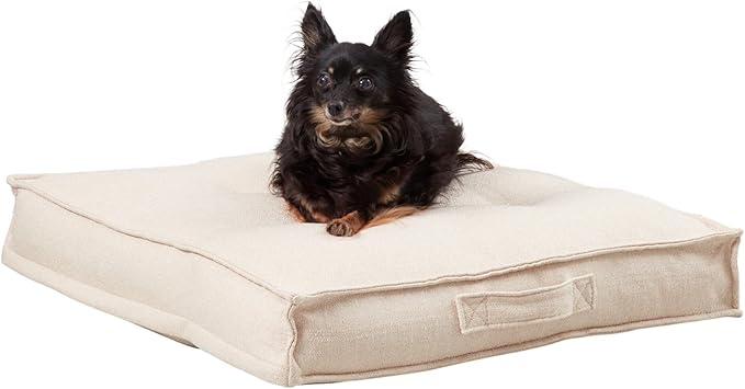 South Pine Porch Mila Square Tufted Pillow Style Dog Bed, Cream, Small (24" x 24")