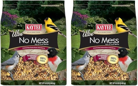 Kaytee Wild Bird Waste Free Nut and Fruit Food Seed Blend for Woodpeckers, Juncos, Cardinals, Grosbeaks, Finches, and Chickadees, 5.5 Pound (Pack of 2)