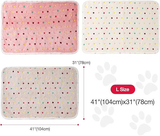 Dono 1 Pack 3 Dog Blankets, Soft Fluffy Fleece Pet Blanket Warm Sleep Mat Paw Print Design Puppy Kitten Throw Blanket Doggy Mat, Blanket for Dogs