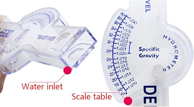 ZRM&E Seawater Hydrometer for Aquarium Aquaculture Seawater Densimeter Ocean Hydrometer Salinity Meter for Fish Tank Salinity Specific Gravity Test