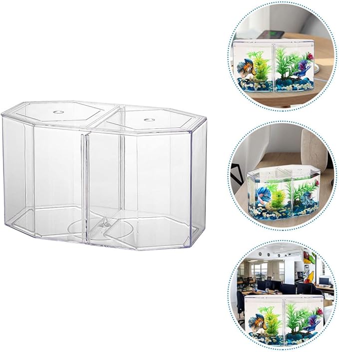 Mipcase Mini Tank 4pcsbox Guppy Small Hatchery Isolating Separation Acrylic Breeding Micro Aquarium Household Incubation Spawning Tank Container Incubator Tool Desktop Clownfish Small Fish Tank