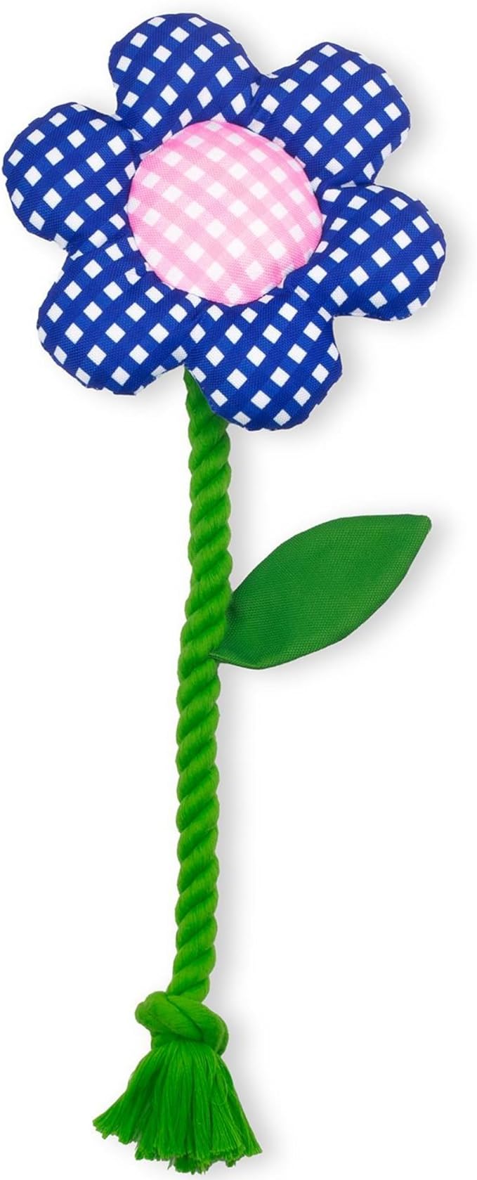 Kate Spade New York Dog Toy Rope with Squeaker and Crinkle Material, Gingham Flower Tug Toy, Cute Dog Toy with Soft Durable Fabric, Pet Toy for Small Medium Large Breeds, Flower