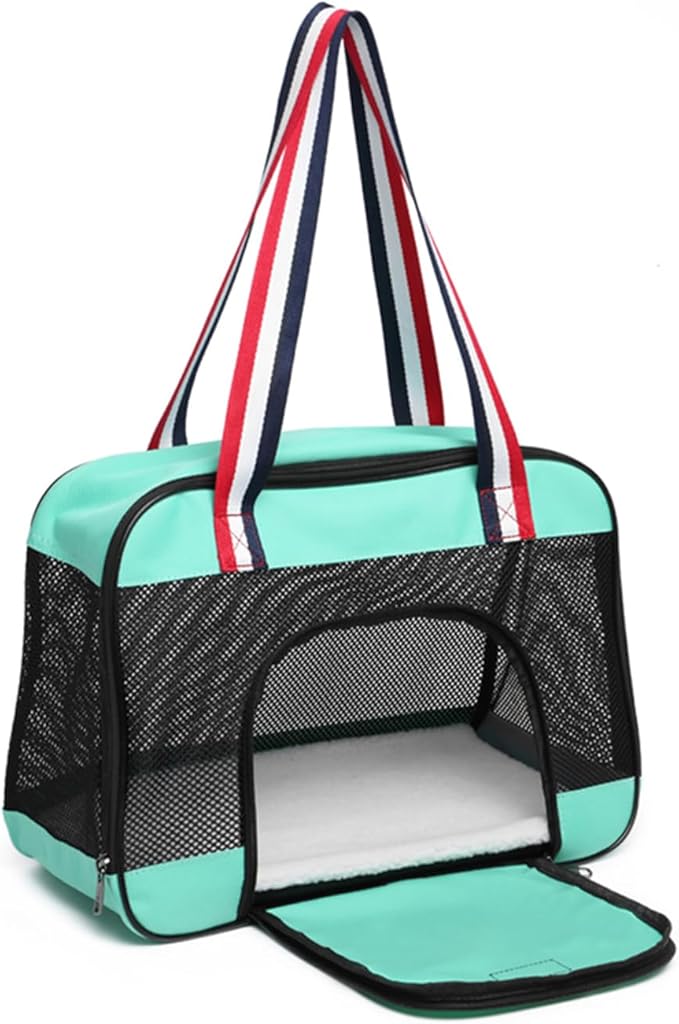 Puppy Carrier Small Dog Purse Adult Cat Bag Bunny Rabbit Small Animal Traveling Outdoor Go to The Vet Carry Handbag (Small, Pine Green)