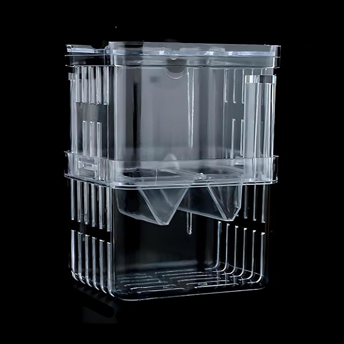 in-Tank Aquarium Breeder Box for Fish Tank, Breeding Incubator for Small Fish Hatchery, Acrylic Divider for Shrimp Clownfish Aggressive Fish Injured Fish, Can Connect Air Pump (Small)