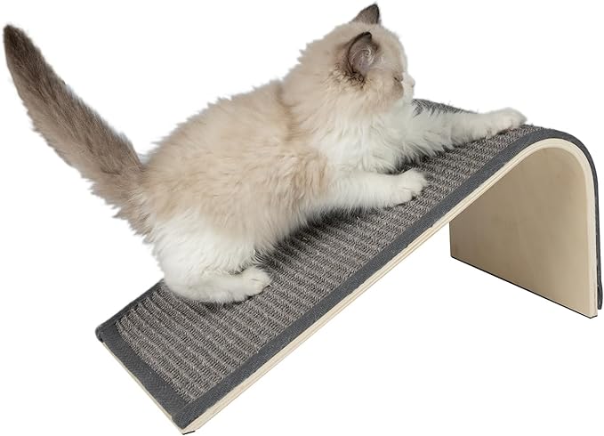 Best Pet Supplies Catify Sloped Sisal Cat Scratchers for Indoor Cats, Climbing Ramp Fun and Interactive Indoor Play, Supports Natural Pet Behaviors, Heavy Duty - Gray