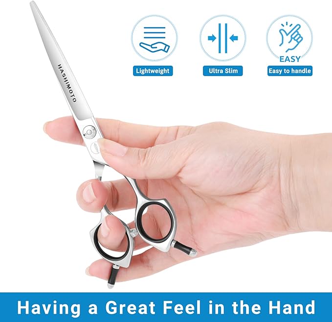 HASHIMOTO Dog Grooming Scissors, Curved Scissors for Dog Grooming, 6.5 inch, 30 Degree of Curved Blade,Light Weight, Pet Shears for Trimming Face and Paws.