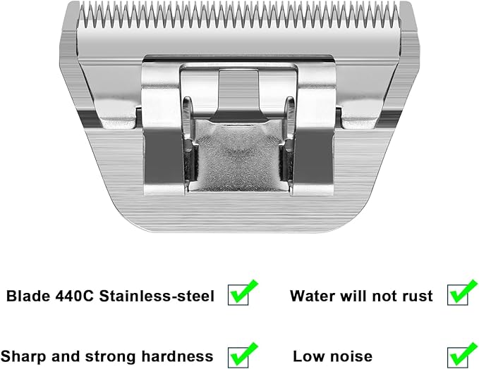 40W Detachable Dog Grooming Wide Blades,Compatible with Andis,Oster A5,Wahl KM10 Series Clippers,Cut Length 1/100"(0.25mm)