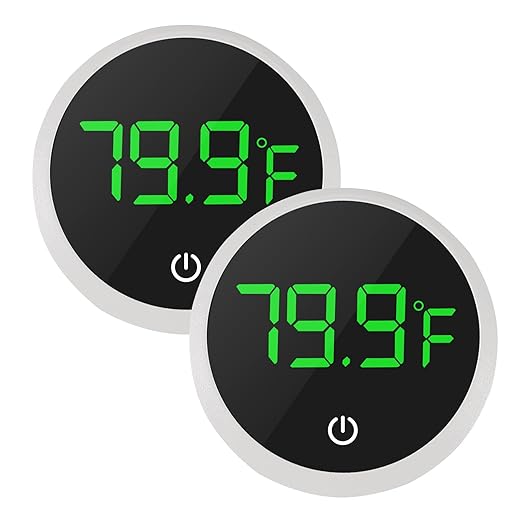 2PACK LED Aquarium Thermometer Aquarium Thermometer 5S Refresh Speed Touch Screen Fish Tank Thermometer Reptile Thermometer Terrarium Water Temperature Test Digital Thermometer