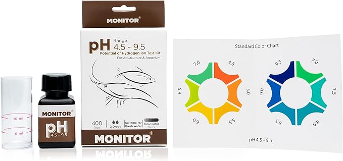 Monitor pH 4.5-9.5 Test KIT (400 Tests) - Monitor Aquarium and aquaculture Water Quality