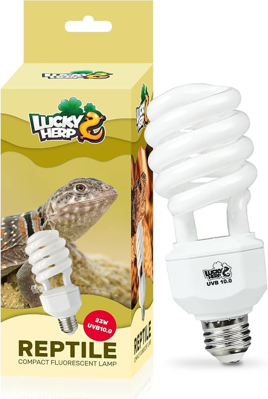 LUCKY HERP UVA UVB Reptile Light 10.0, Desert UVB 150 Compact Fluorescent Lamp 23W