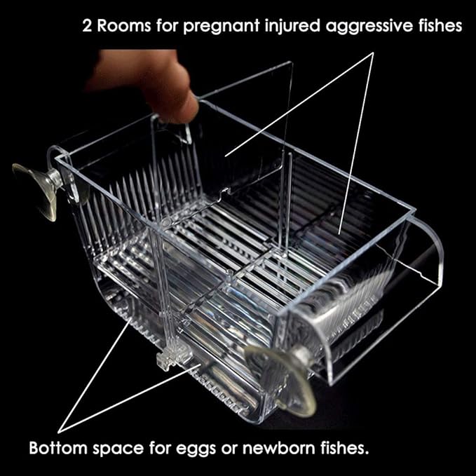 Fish Breeding Box, perfect fish tank divider acclimation box for aggressive fishes, nursery for injured, hatchery incubator breeder box for Shrimp cicilids eggs baby fishes (S ( 5.3*2.7*2.9" ))