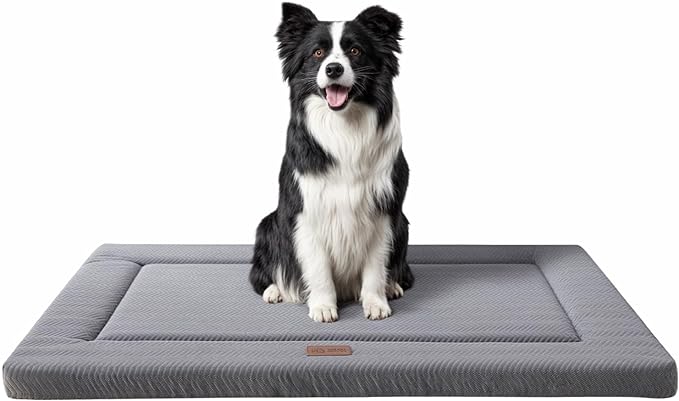 Dog Beds for Small, Medium, Large Dogs, Dog Crate Pad Mat with Soft Warm Plush, Anti-Slip Washable Thin Kennel Pad Mattress for Pets Sleeping