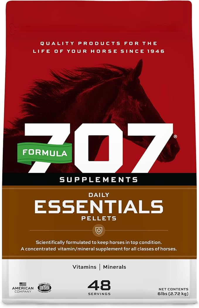 Formula 707 Daily Essentials Equine Supplement, 6 lb Bag – Complete Vitamins and Minerals for Superior Health and Condition in Horses