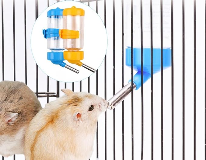 2 PCS Pet Cage Water Bottle No Drip Small Animal Water Bottle, Hanging Hamsters Water Bottle,for Rabbit, Guinea Pig, Hedgehog, Squirrel, Hamster,Random Color