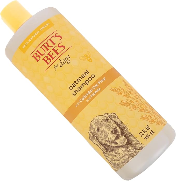 Burt's Bees for Dogs Naturally Derived Oatmeal Shampoo with Colloidal Oat Flour and Honey - Cruelty Free, Formulated without Sulfates and Parabens, pH Balanced for Dogs - Made in USA, 32 Ounces