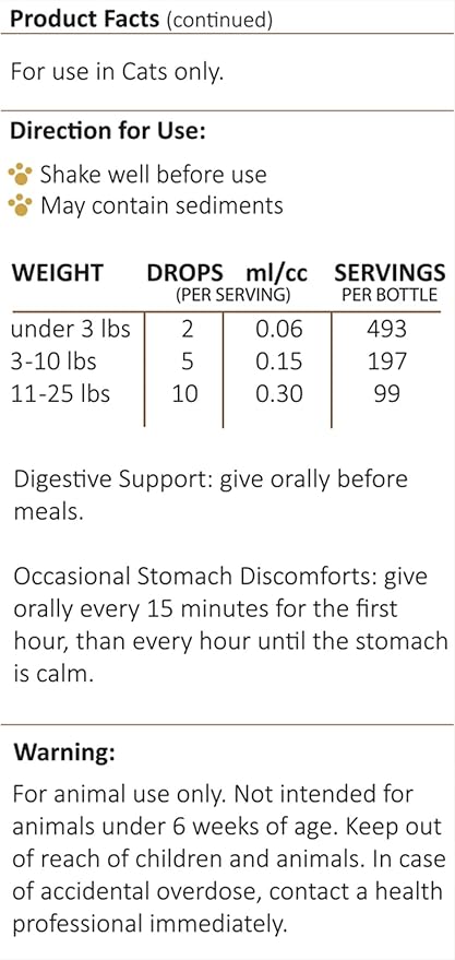 Amber NaturalZ Kitty-DT Digestive Rescue Herbal Supplement for Cats | Feline Herbal Supplement for Occasional Upset and Digestive Support | 1 Fluid Ounce Glass Bottle | Manufactured in The USA