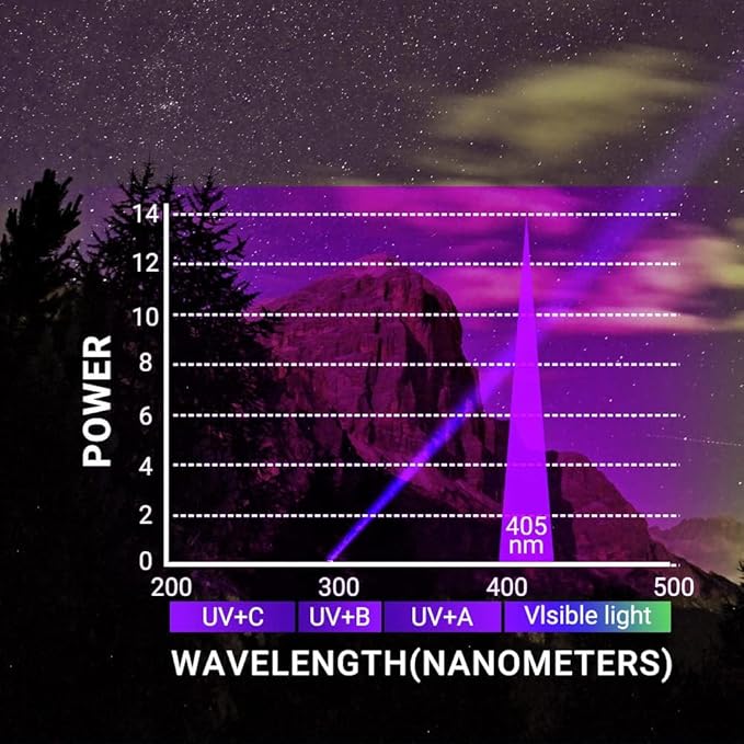NEXTORCH 405nm uv Light UV Led Blacklight Flashlights Detector Ultraviolet Pocket-Size LED Torch for Pets Urine and Stains Find Stains on Carpet, Rugs 3D Printed Resin C2UV (405nm UV)
