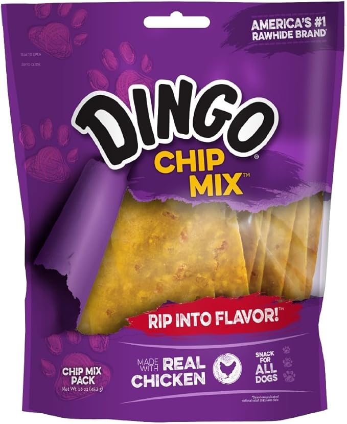 Dingo Chip Mix Snack For All Dogs, Chicken, 16-Ounce