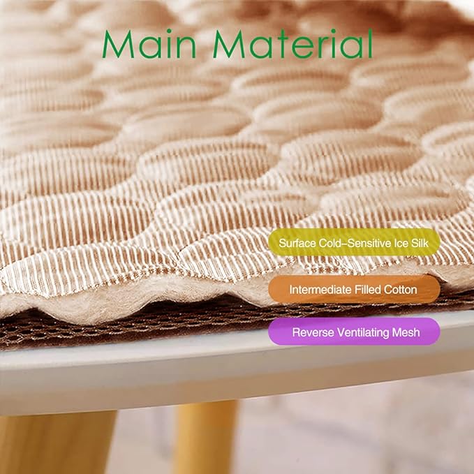 VeMee Cooling Mat Pad for Dogs Cats Ice Silk Mat Cooling Blanket Cushion for Kennel/Sofa/Bed/Floor/Car Seats Cooling (L: 28 x 22 inches, Coffee)
