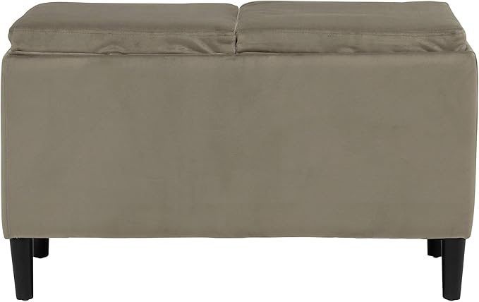 Paws & Purrs Modern 32" Wide Pet Ottoman Bed for Small to Medium Dog or Cat, 32.0" L x 16.0" W x 18.8" Th, Ash