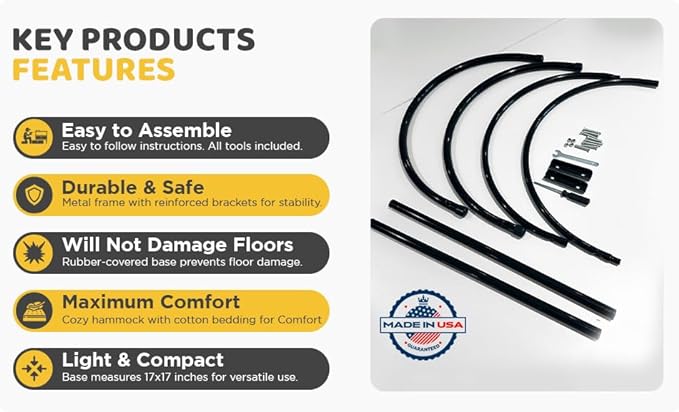 Elevated Cat Hammock Bed - Cozy Cat Hammocks for Large Cats, Versatile Cat Bed Hammock for Cats or Dogs, Extra Large Cat Hammock for Indoor Cats or Dogs, Raised Pet Hammock Cat Chair for Indoor Cats