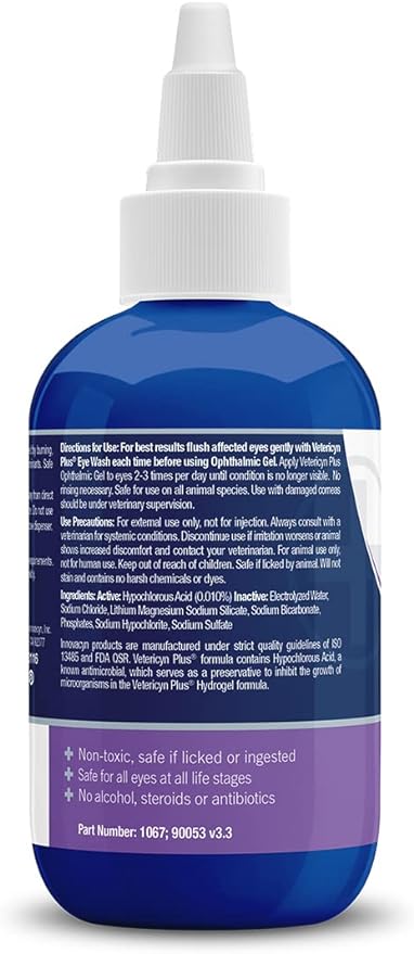 Vetericyn Plus Ophthalmic Eye Gel for Horses | Eye Ointment Alternative to Lubricate and Relieve Horse Eye Irritations, Safe for All Animals. 3 ounces