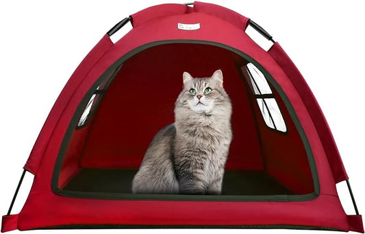 Dog Tent House, Cat and Dog Waterproof Tent House, Breathable Washable Indoor/Outdoor Pet Tent, Outdoor Dog Shade Suitable for Cat, Puppy, Bunny and Small Animal (Red S)