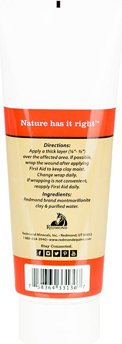 Redmond First Aid All Natural Hydrated Clay For Horses, 8 Ounce Tube