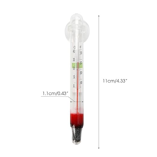 10 Pieces Floating Thermometer for Fish Tank, Digital Glass Double Scale Aquarium Thermometer with Suction Cup, Water Submersible Temperature Measurer, Waterproof Hydraulic Gauge