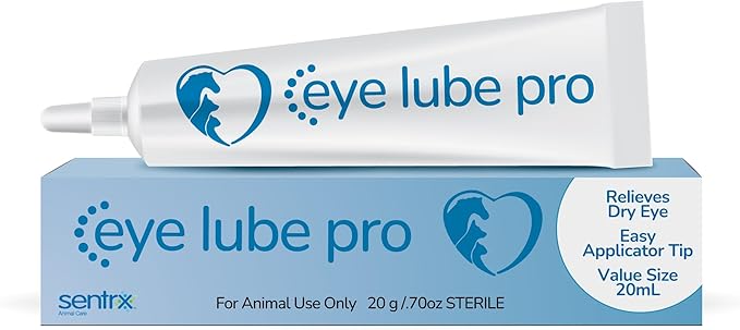 Sentrx Eye Lube Pro Plus + Hyaluron for Dogs, Cats, Horses, Dry Eye Relief, 20g