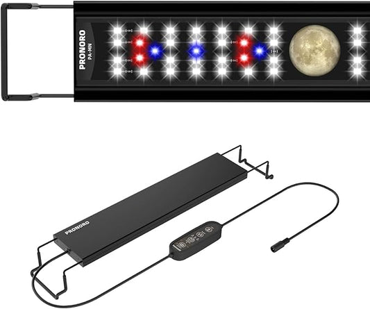 Aquarium Light, LED Full Spectrum Freshwater Aquarium Lights, Daylight/Moonlight Mode and stepless dimmable, Fish Tank Light with 6h/9h/12h Timer and Auto ON/Off (M 24-29 in)