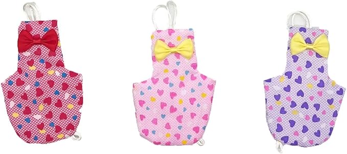 3 PCS Cute Birds Suit Parrots Holiday Reusable Heart Pattern Decoration Pet Bird Clothes 2 Sizes for Parrot Pet Chicks