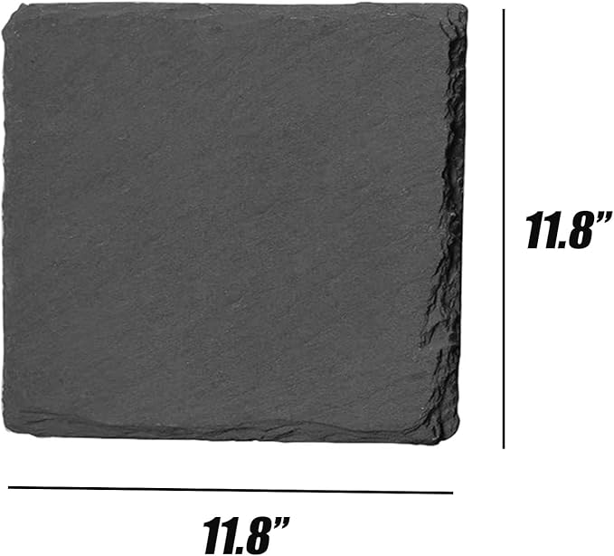 Reptile Basking Platform 2Pcs Tortoise Rock Plate Slate Feeding Platform Food Dish Bowl Turtle Bathing Rock Rest Terrace for Chameleon Lizard Bearded Dragon Gecko Snake Frog Newt (11.8''/30CM)