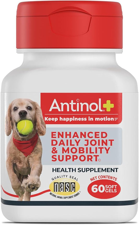 Plus, Mobility, Hip, and Joint Supplement for Dogs, Green-Lipped Mussels and Krill Oil - Dog Joint Supplement, Better and Faster than Glucosamine and Chondroitin, 60 Soft Gels