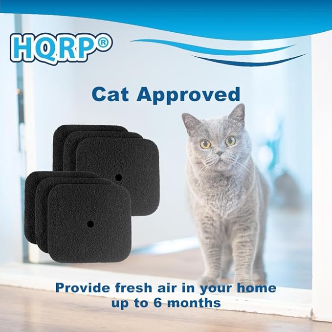 HQRP 6-Pack Replacement Carbon Filters Compatible with Catit Hooded Cat Litter Pans 50685, 50700, 50701, 50702, 50722, 50695 & 50696