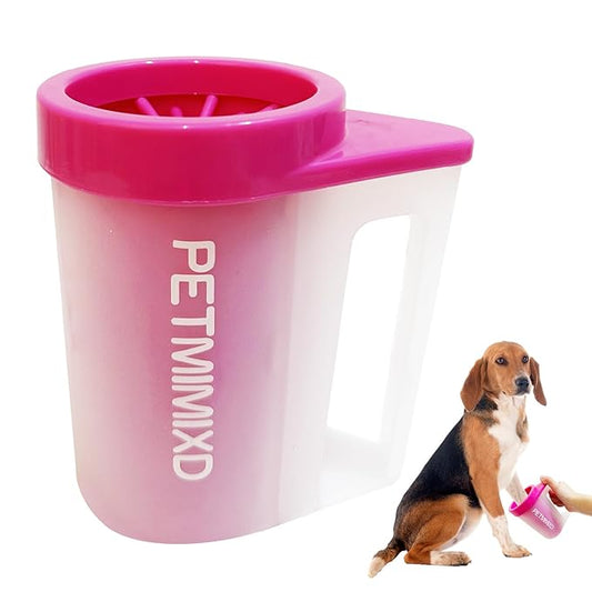 Dog Paw Cleaner for Dogs,Dog Paw Washer with Handle,Portable Pet Paw Cleaner, Medium,6 in., Pink