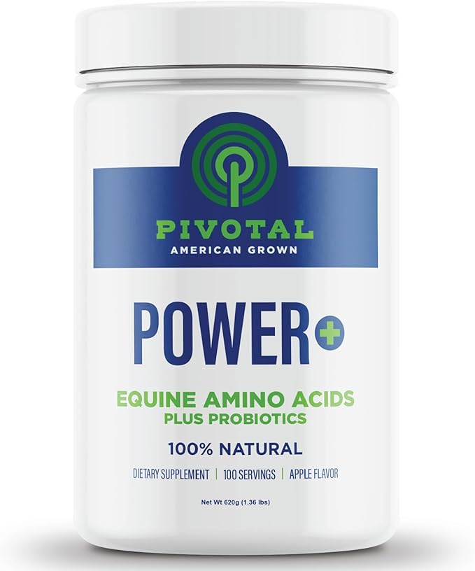 Power+ Horse Supplement (620g/1.36lbs - 100 Servings) - 9 Equine Amino Acids Plus Probiotics for Horses - No Added Sugar, No Soy, No Fillers - Horse Joint Support Supplement