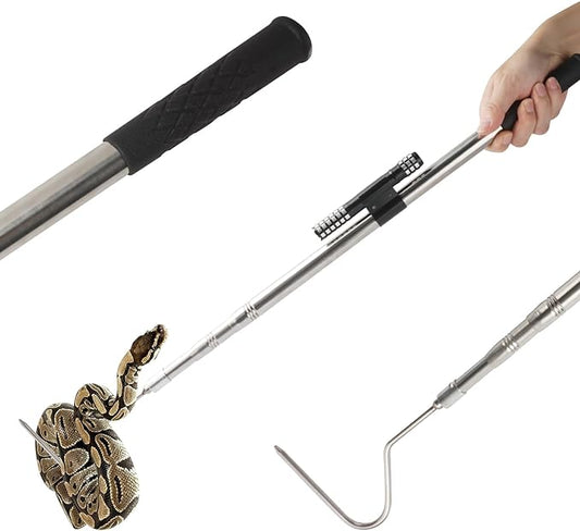 Snake Catcher Tongs Grabber Hook Stick Handling Tool Kit for Rattlesnakes Python Copperhead Reptile Removal- 59 inch